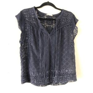 Rebecca Taylor navy lace top